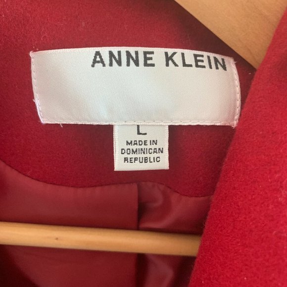 Anne Klein L Red Peacoat - Picture 2 of 4